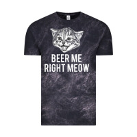 Cloud Black beer me right meow Vintage Tee - linhVisuals