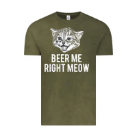 Vintage Olive beer me right meow Vintage Tee - linhVisuals