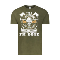 Vintage Olive i'm a carpenter i don't stop   funny carpentry woodworking t shirt Vintage Tee - linhVisuals