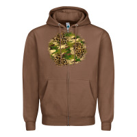 Chestnut camouflage and leopard patch  2 Zipper Hoodie - BundleAndBundleShop