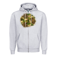 Heather Grey camouflage and leopard patch  2 Zipper Hoodie - BundleAndBundleShop