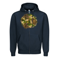 Navy camouflage and leopard patch  2 Zipper Hoodie - BundleAndBundleShop