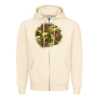 Sandshell camouflage and leopard patch  2 Zipper Hoodie - BundleAndBundleShop