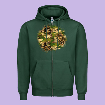 Camouflage And Leopard Patch  2 Zipper Hoodie Designed By Bundleandbundleshop
