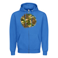 True Royal camouflage and leopard patch  2 Zipper Hoodie - BundleAndBundleShop