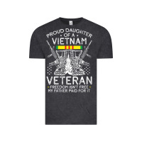 Vintage Black womens proud daughter of a vietnam veteran freedom isn't free v neck t Vintage Tee - linhVisuals