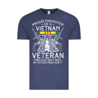 Womens Proud Daughter Of A Vietnam Veteran Freedom Isn't Free V Neck T Vintage Tee | Teevron