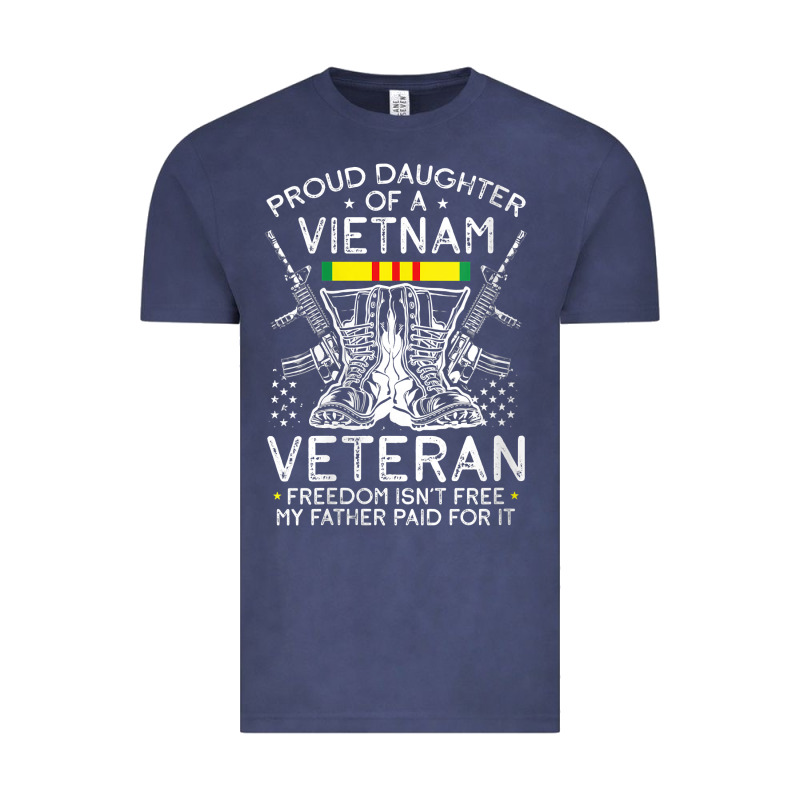 Womens Proud Daughter Of A Vietnam Veteran Freedom Isn't Free V Neck T Vintage Tee by linhVisuals | Teevron