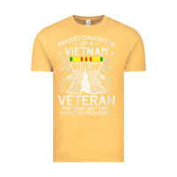 Vintage Mustard womens proud daughter of a vietnam veteran freedom isn't free v neck t Vintage Tee - linhVisuals