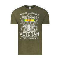 Vintage Olive womens proud daughter of a vietnam veteran freedom isn't free v neck t Vintage Tee - linhVisuals