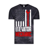 Cloud Black elevator mechanic american flag gift for elevator technician t shirt Vintage Tee - linhVisuals