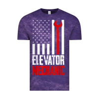 Cloud Purple elevator mechanic american flag gift for elevator technician t shirt Vintage Tee - linhVisuals