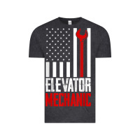 Elevator Mechanic American Flag Gift For Elevator Technician T Shirt Vintage Tee | Teevron