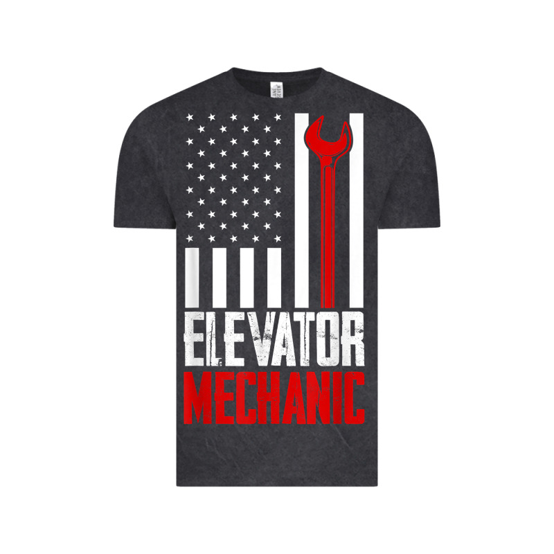 Elevator Mechanic American Flag Gift For Elevator Technician T Shirt Vintage Tee by linhVisuals | Teevron