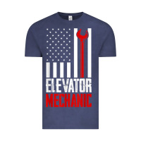 Vintage Denim elevator mechanic american flag gift for elevator technician t shirt Vintage Tee - linhVisuals