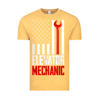 Vintage Mustard elevator mechanic american flag gift for elevator technician t shirt Vintage Tee - linhVisuals