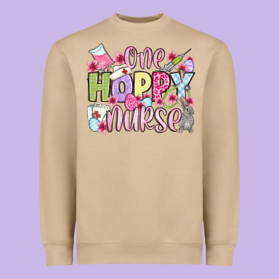 Easter Day One Hoppy Nurse Heavyweight Sweatshirt Designed By Oliviacreatesart