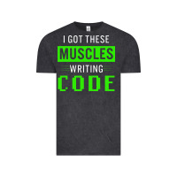 Vintage Black funny programmer writing code muscles meme for computer geek Vintage Tee - linhVisuals
