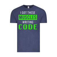 Vintage Denim funny programmer writing code muscles meme for computer geek Vintage Tee - linhVisuals