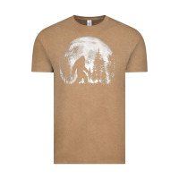 Vintage Coffee bigfoot in the forest hiding at night full moon trees nature t shirt Vintage Tee - linhVisuals