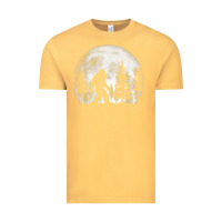 Vintage Mustard bigfoot in the forest hiding at night full moon trees nature t shirt Vintage Tee - linhVisuals