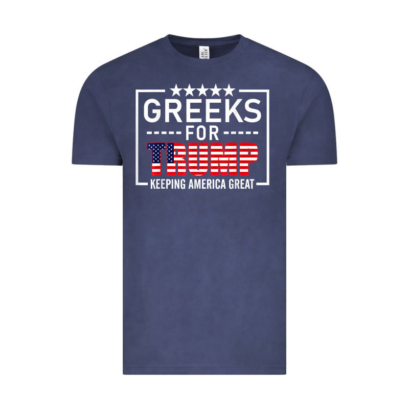 Greeks For Trump Conservative Gift Trump 2020 Re Election T Shirt Vintage Tee by linhVisuals | Teevron