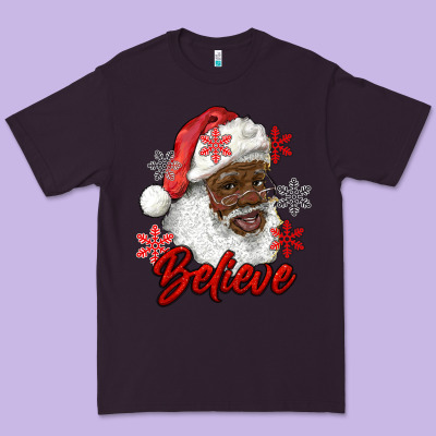 African American Santa Believe Premium Tee Designed By Ranaportraitstore