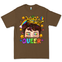 Cacao LGBTQ+ Queer Portrait With Crown And Rainbow Premium Tee - BundleAndBundleShop