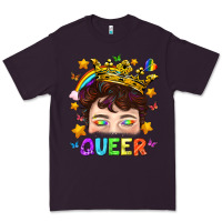 Plum LGBTQ+ Queer Portrait With Crown And Rainbow Premium Tee - BundleAndBundleShop