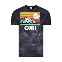 Cloud Black ojai california mountains & sun retro 80s graphic Vintage Tee - linhVisuals