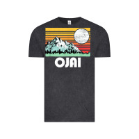 Vintage Black ojai california mountains & sun retro 80s graphic Vintage Tee - linhVisuals