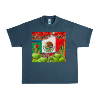 Midnight Navy Mexican Flag Urban Heavy Tee - texasbilliewilder