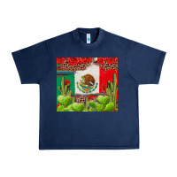 Navy Mexican Flag Urban Heavy Tee - texasbilliewilder