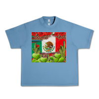 Pebble Blue Mexican Flag Urban Heavy Tee - texasbilliewilder