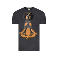 Vintage Black yoga fitness bluetick coonhound dog 363 bodybuilding Vintage Tee - linhVisuals