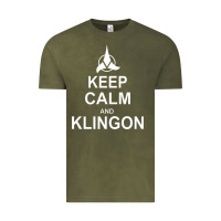 Vintage Olive keep calm and klingon Vintage Tee - linhVisuals