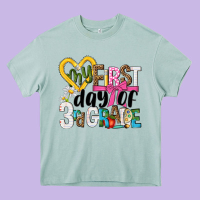 My First Day Of 3rd Grade Heavy Core Tee Designed By Nancycooperartshop