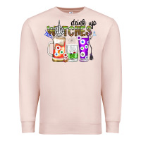 Pale Pink Drink Up Witches Premium Sweatshirt - CowhideDigitalArt