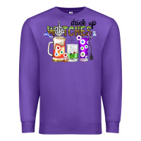 Purple Drink Up Witches Premium Sweatshirt - CowhideDigitalArt