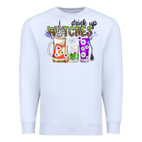 White Drink Up Witches Premium Sweatshirt - CowhideDigitalArt