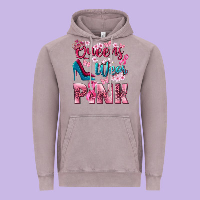 Queens Wear Pink Breast Cancer Vintage Hoodie Designed By Nancycooperartshop