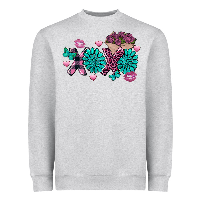 Xoxo Valentine's Day Turquoise Gemstone Heavyweight Sweatshirt by FaDigitalArtStudio | Teevron
