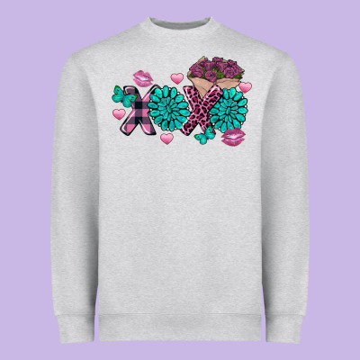 Xoxo Valentine's Day Turquoise Gemstone Heavyweight Sweatshirt Designed By Fadigitalartstudio