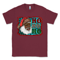 Burgundy african american santa ho ho ho Classic Tee - RanaPortraitStore