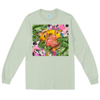 Matcha flamingo with leopard Long Sleeve Tee - TumblerDesignByShophia