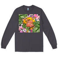 Smoke flamingo with leopard Long Sleeve Tee - TumblerDesignByShophia
