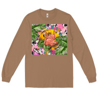 Toasted Coconut flamingo with leopard Long Sleeve Tee - TumblerDesignByShophia