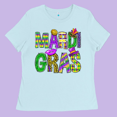 Mardi Gras Carnaval Mask Ladies Tee Designed By Bundleandbundleshop