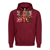 Burgundy Candy Cane Cutie Zipper Hoodie - FaDigitalArtStudio