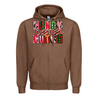 Chestnut Candy Cane Cutie Zipper Hoodie - FaDigitalArtStudio